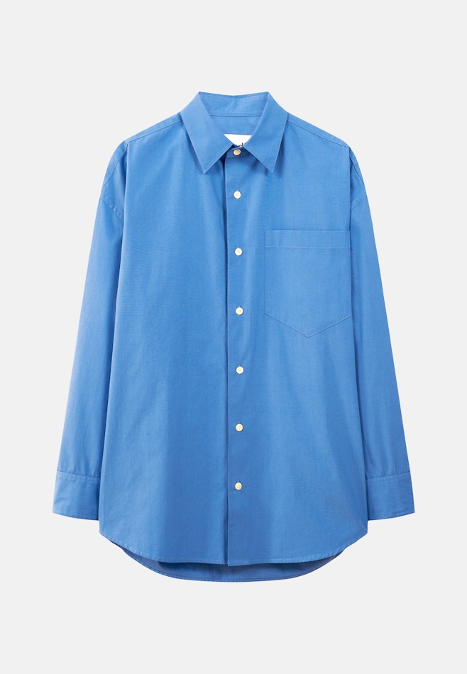 Oversized Casual Hemd Uni in Mittelblau | Seidensticker Onlineshop