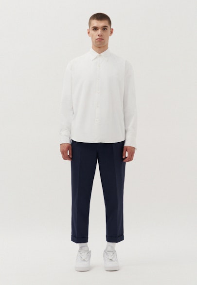 Oversized Wattiertes Hemd Uni in Weiß |  Seidensticker Onlineshop