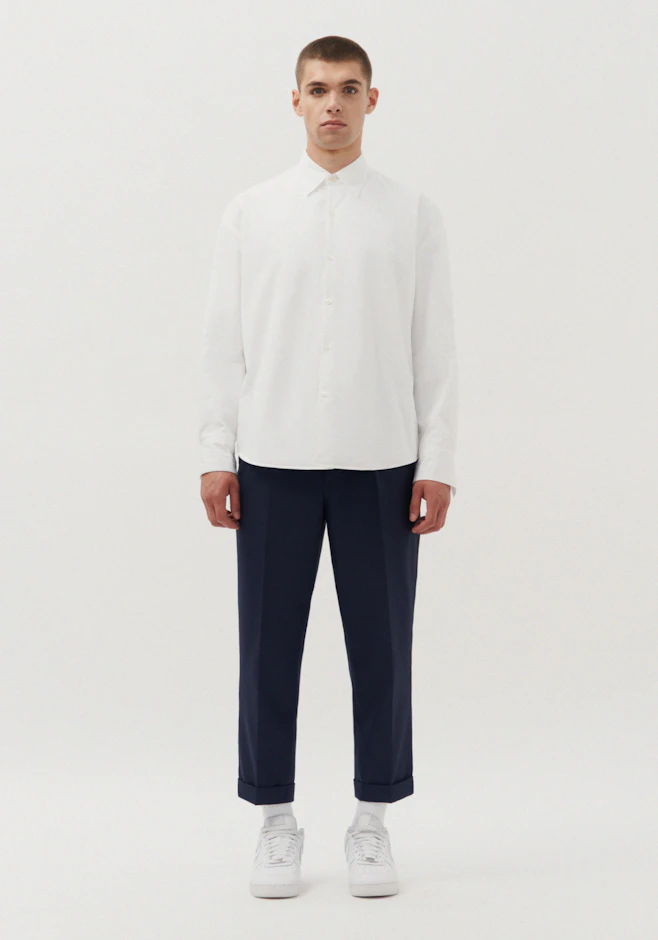 Oversized Wattiertes Hemd Uni in Weiß | Seidensticker Onlineshop