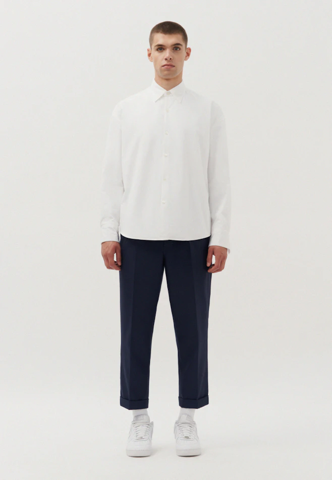 Oversized Padded Shirt Uni in White | Seidensticker online shop