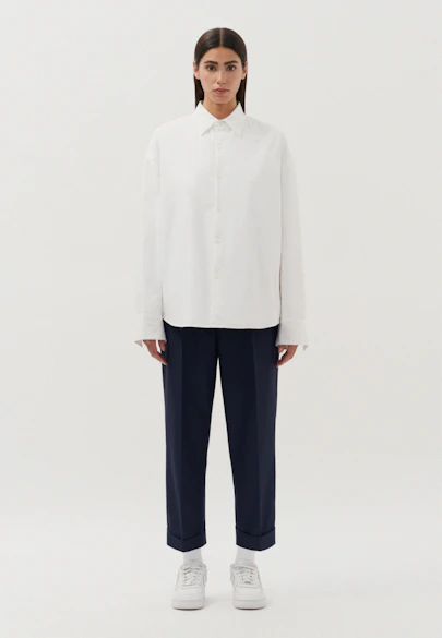 Oversized Chemise Ouatée Uni in Blanc |  Seidensticker Onlineshop