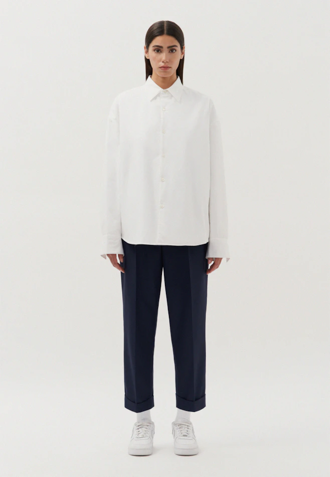 Oversized Padded Shirt Uni in White | Seidensticker online shop