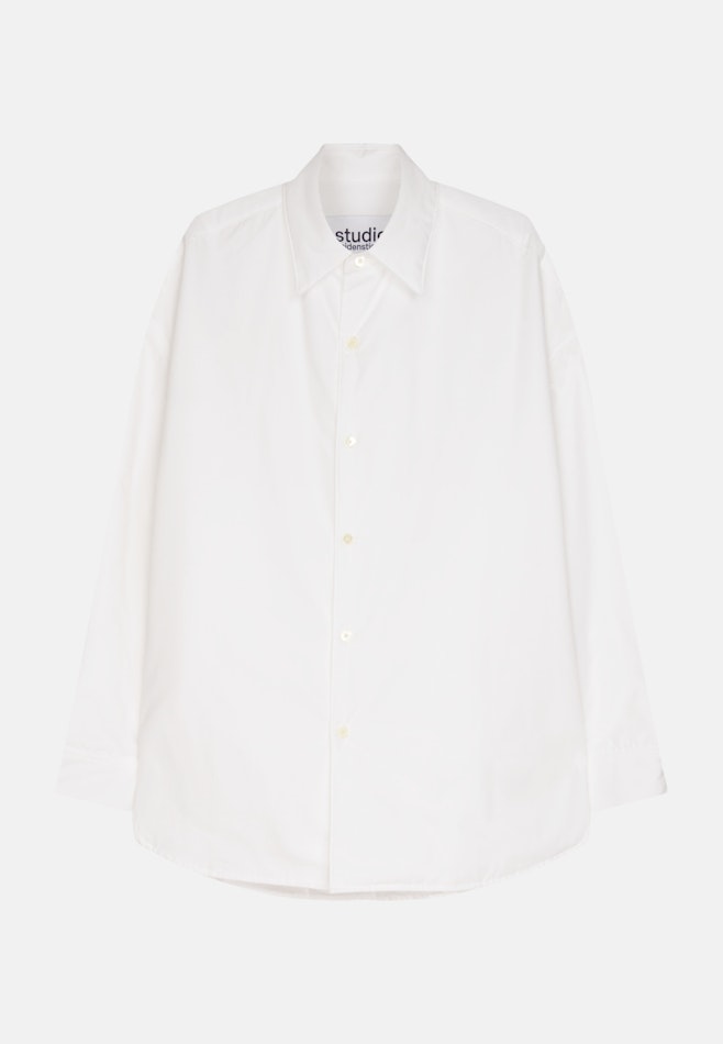 Oversized Wattiertes Hemd Uni in Weiß | Seidensticker Onlineshop