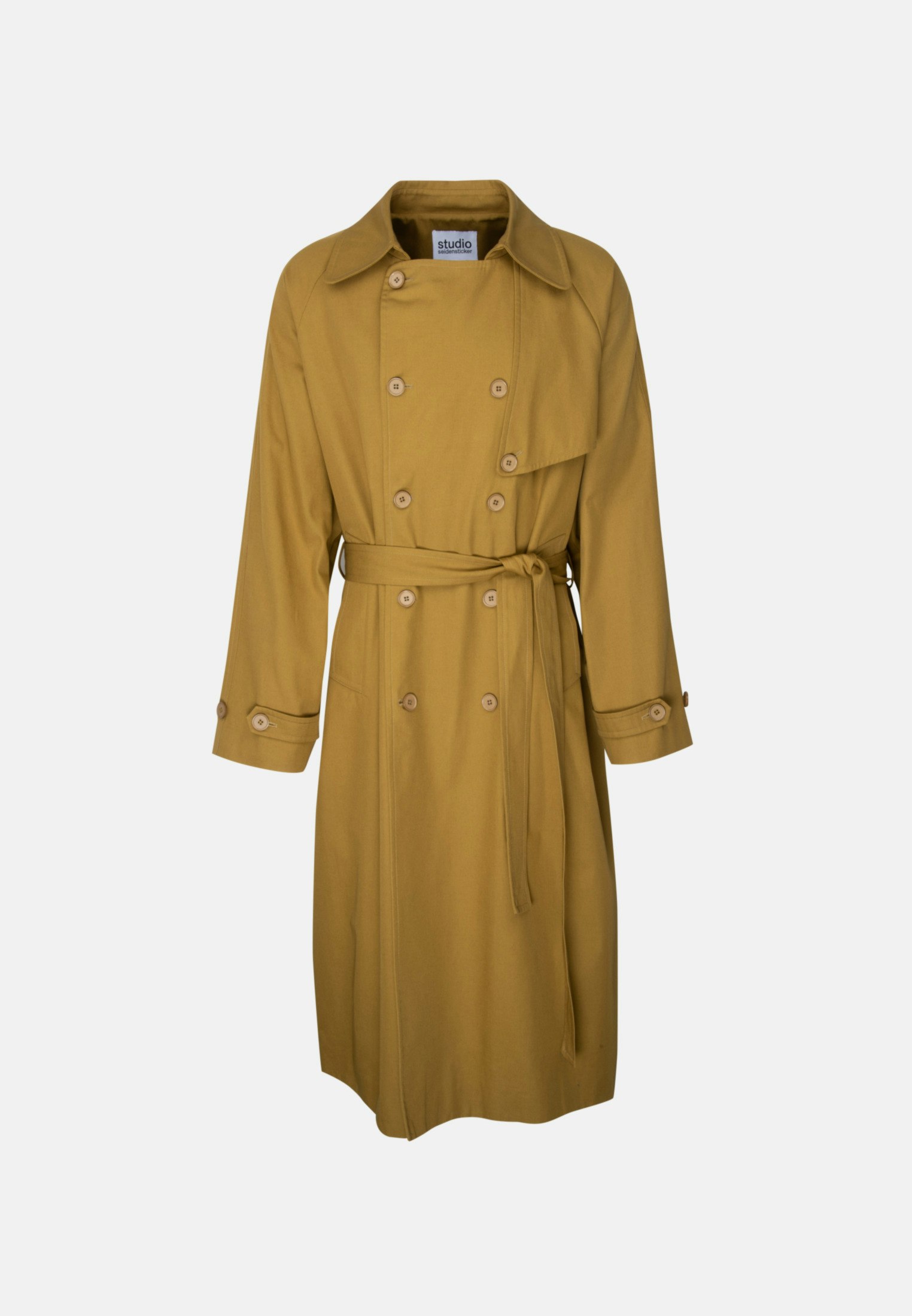 stein Black Oversized Double Breasted Trench Coat Steinhausen