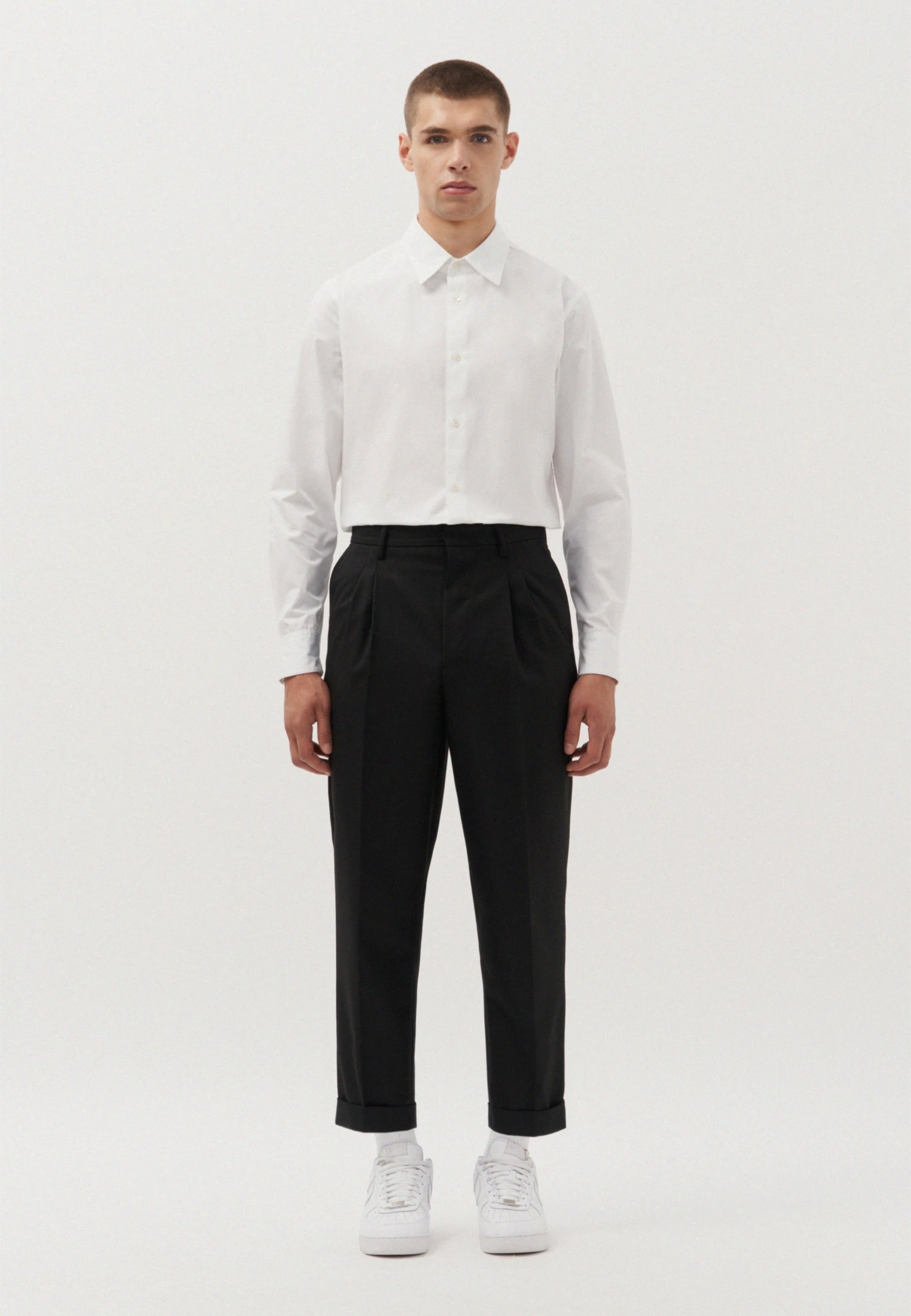 Regular Relaxed Chino Hose Uni Schwarz