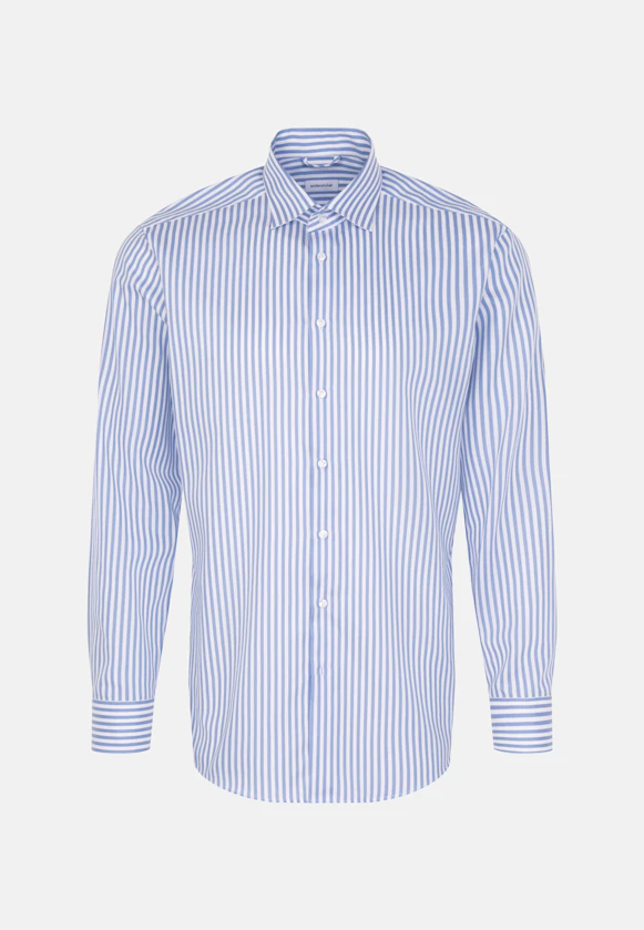 Comfort Business Hemd Gestreift in Mittelblau |  Seidensticker Onlineshop