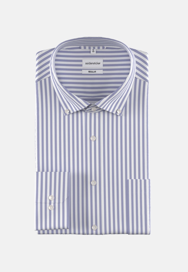 Non-iron Herringbone pattern Business Shirt in Regular with Button-Down-Collar in Light Blue |  Seidensticker Onlineshop