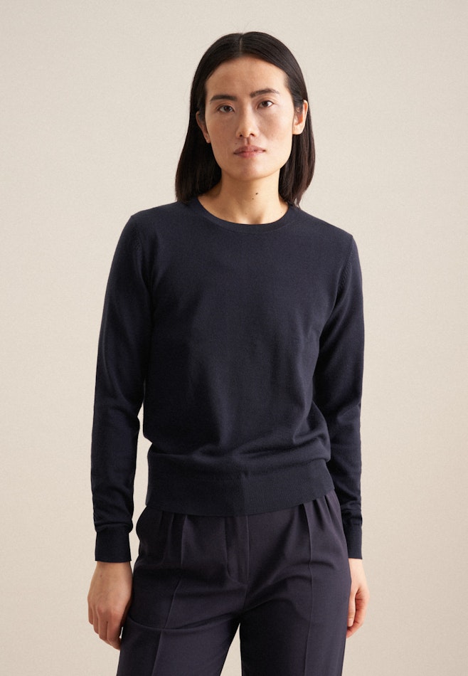 Crew Neck Pullover in Dark Blue | Seidensticker online shop