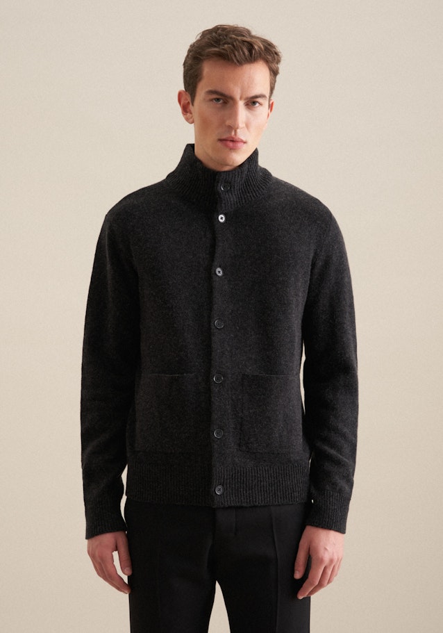 Regular Strick-Jacke Uni in Grau | Seidensticker Onlineshop