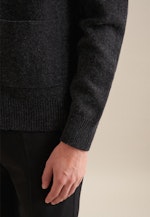 Stand-Up Collar Knitted jacket in Grey |  Seidensticker Onlineshop