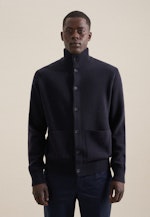 Stand-Up Collar Knitted jacket in Dark Blue |  Seidensticker Onlineshop