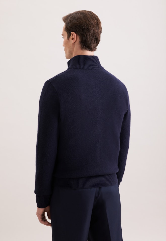 Regular Veste en maille Uni dans Bleu Foncé | Boutique en ligne Seidensticker