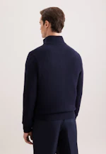Kragen Strick-Jacke  , Uni in Dunkelblau |  Seidensticker Onlineshop