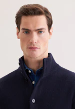 Kragen Strick-Jacke  , Uni in Dunkelblau |  Seidensticker Onlineshop