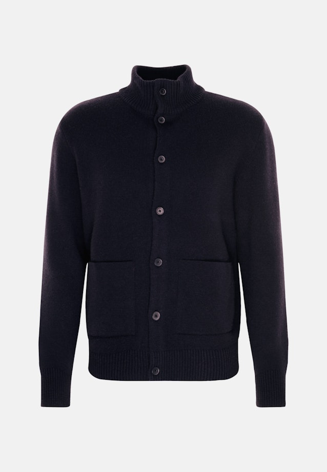 Stand-Up Collar Knitted jacket in Dark Blue |  Seidensticker Onlineshop