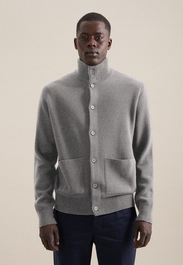 Regular Strick-Jacke Uni in Grau |  Seidensticker Onlineshop