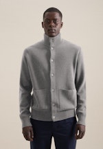 Regular Strick-Jacke Uni in Grau |  Seidensticker Onlineshop