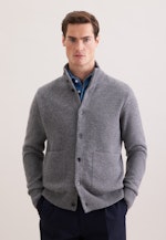 Regular Veste en maille Uni in Gris |  Seidensticker Onlineshop