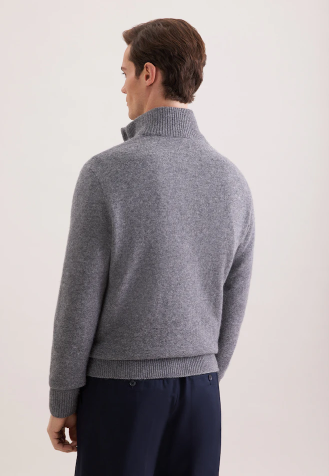 Regular Veste en maille Uni dans Gris | Boutique en ligne Seidensticker
