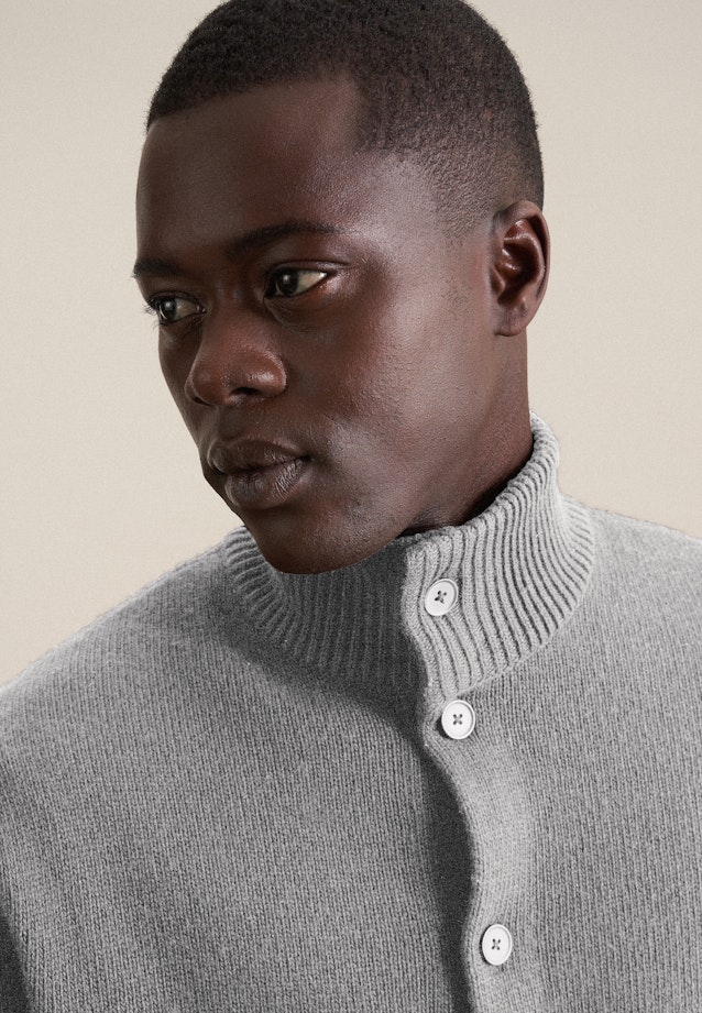 Regular Strick-Jacke Uni in Grau |  Seidensticker Onlineshop