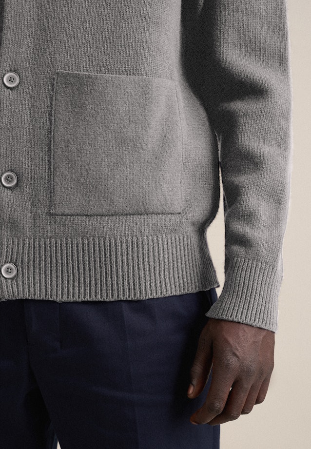 Regular Strick-Jacke Uni in Grau |  Seidensticker Onlineshop