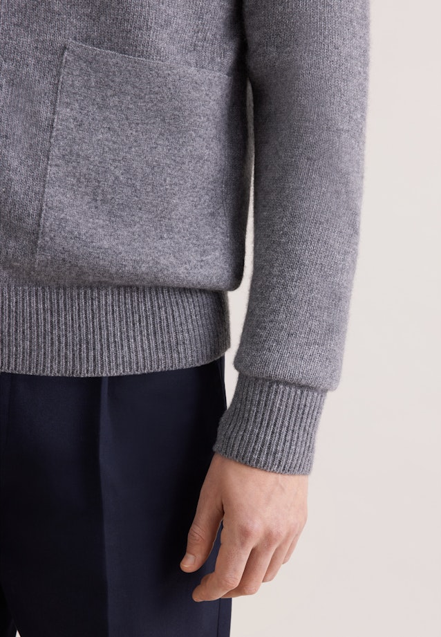 Regular Veste en maille Uni in Gris |  Seidensticker Onlineshop