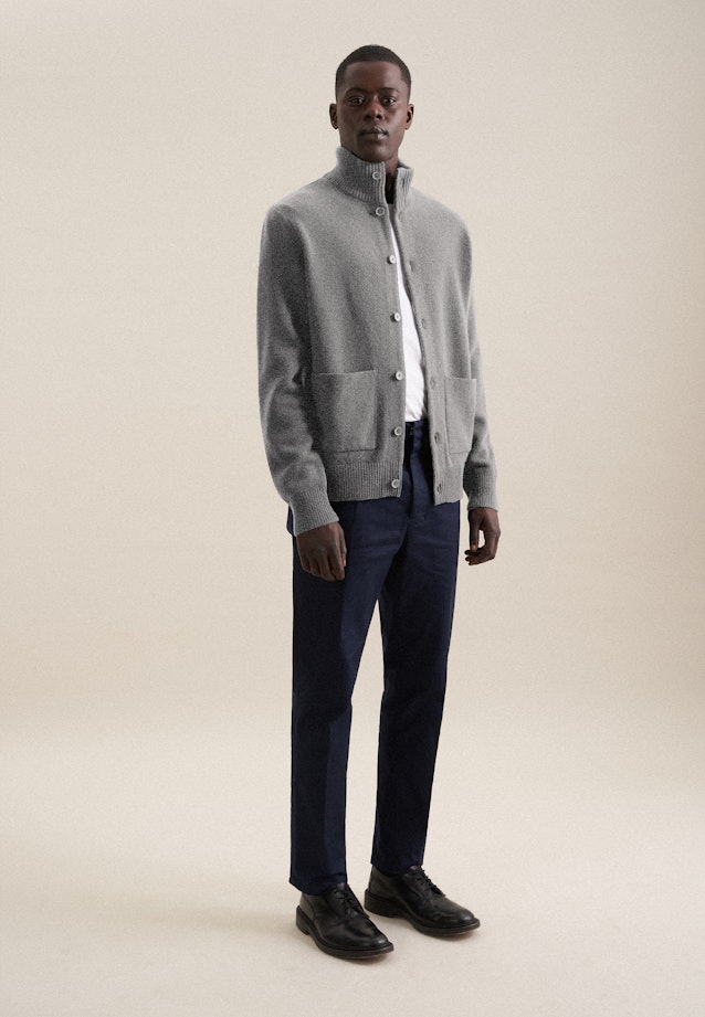 Regular Strick-Jacke Uni in Grau |  Seidensticker Onlineshop