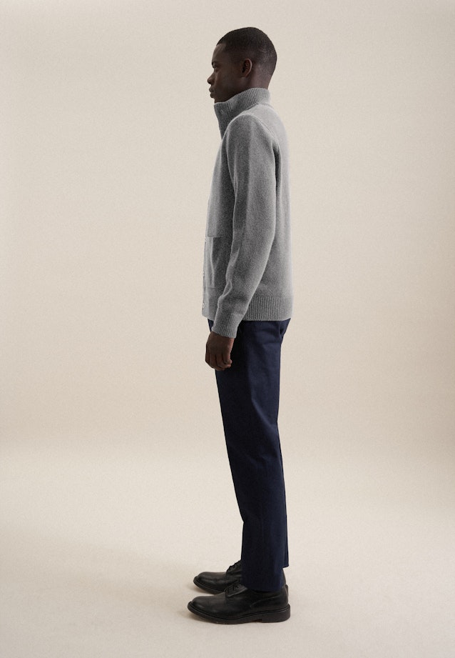 Regular Strick-Jacke Uni in Grau |  Seidensticker Onlineshop