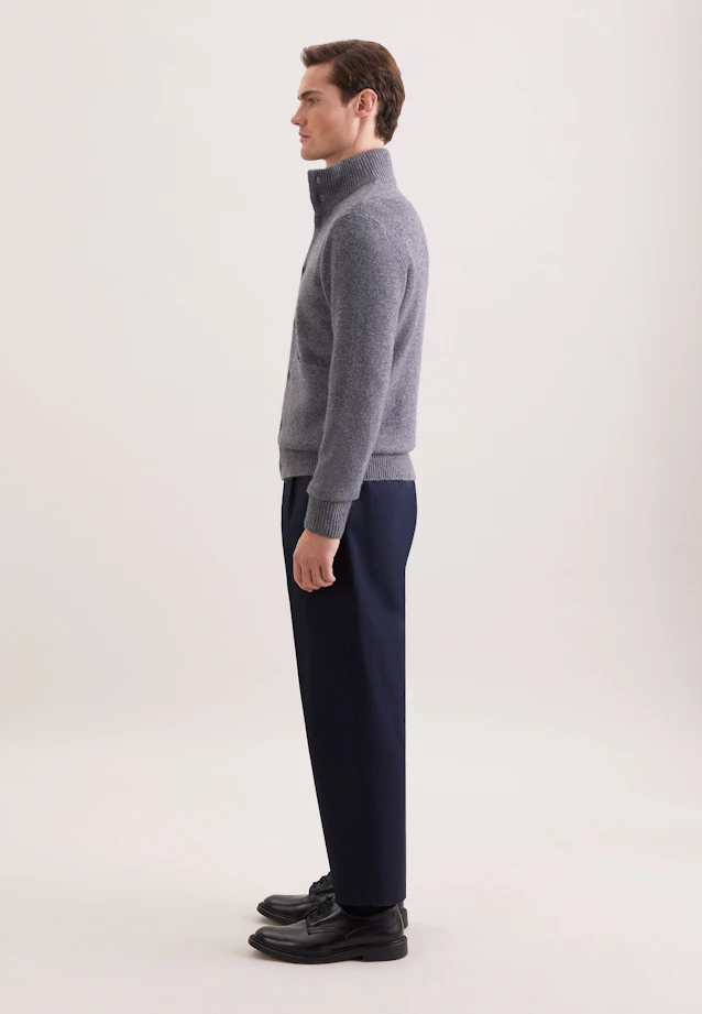 Regular Veste en maille Uni in Gris |  Seidensticker Onlineshop