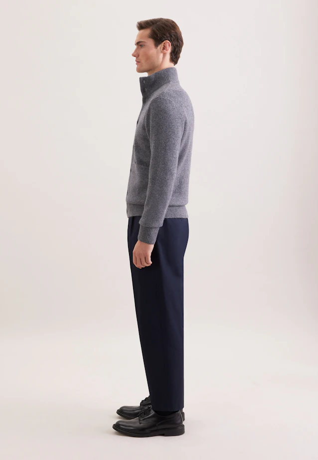 Regular Veste en maille Uni in Gris |  Seidensticker Onlineshop