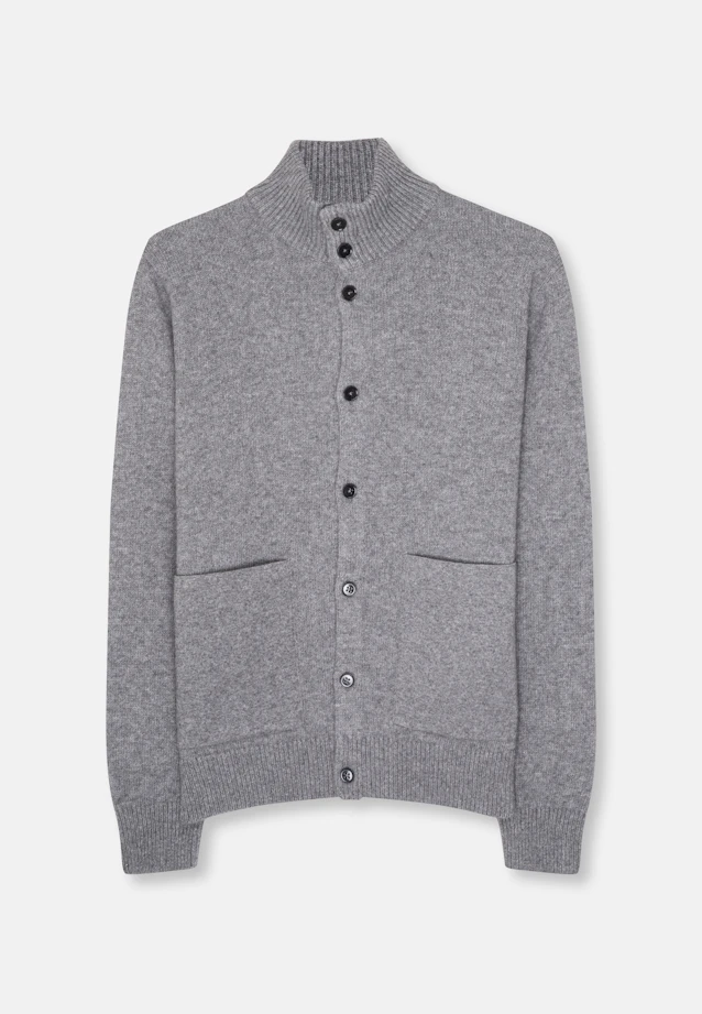 Regular Veste en maille Uni in Gris |  Seidensticker Onlineshop