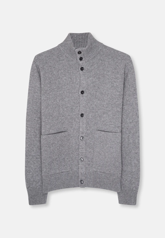 Regular Strick-Jacke Uni in Grau | Seidensticker Onlineshop