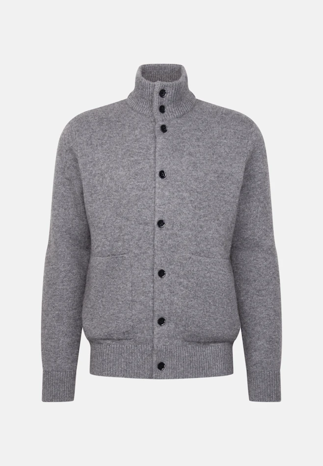 Regular Veste en maille Uni dans Gris | Boutique en ligne Seidensticker