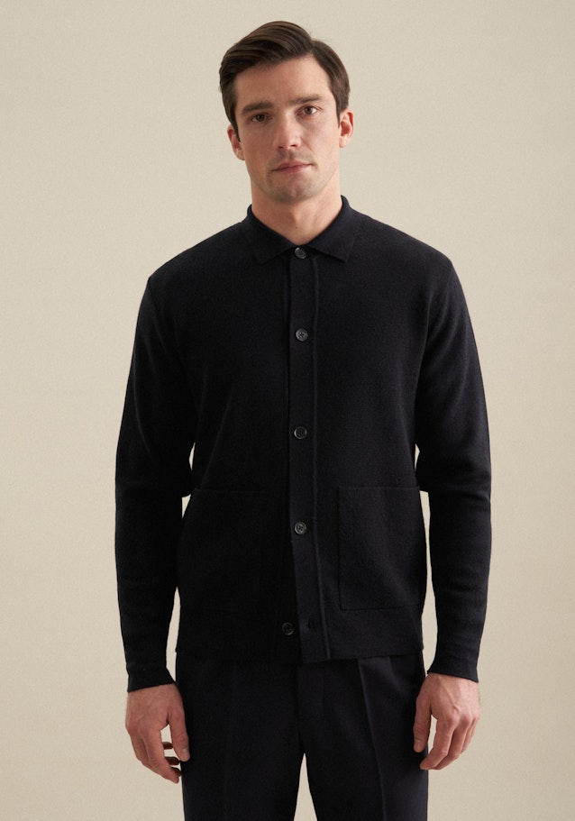 Regular Veste Uni in Bleu Foncé | Seidensticker Onlineshop