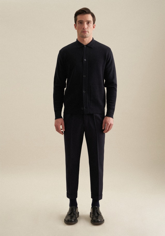 Regular Veste Uni in Bleu Foncé | Seidensticker Onlineshop