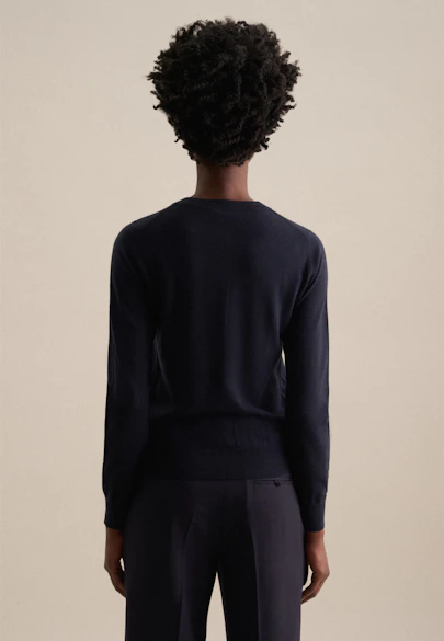 Regular Cardigan en maille Uni in Bleu Foncé |  Seidensticker Onlineshop