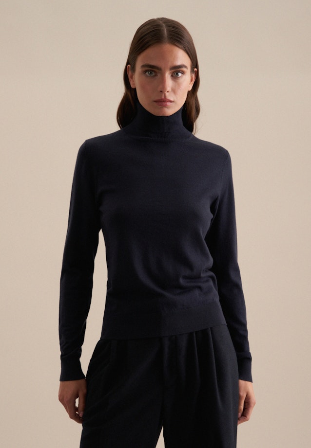 Polo neck Pullover in Dark Blue |  Seidensticker Onlineshop