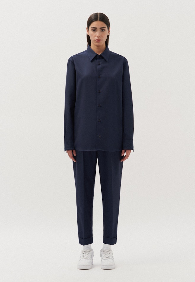 Regular Chemise Uni dans Bleu Foncé | Boutique en ligne Seidensticker