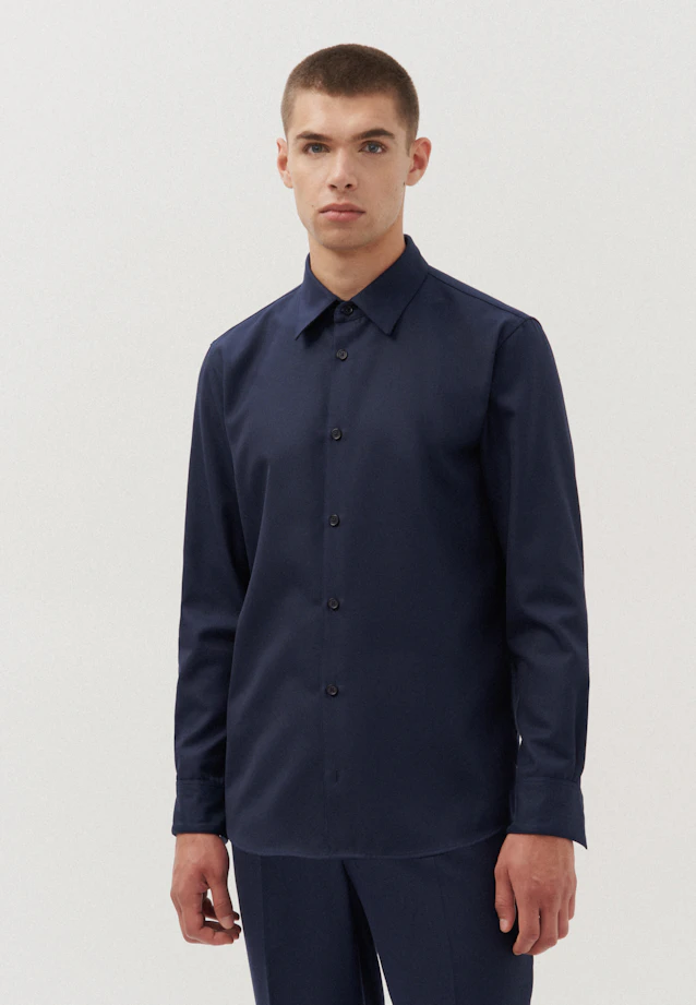 Regular Shirt Uni in Dark Blue |  Seidensticker Onlineshop