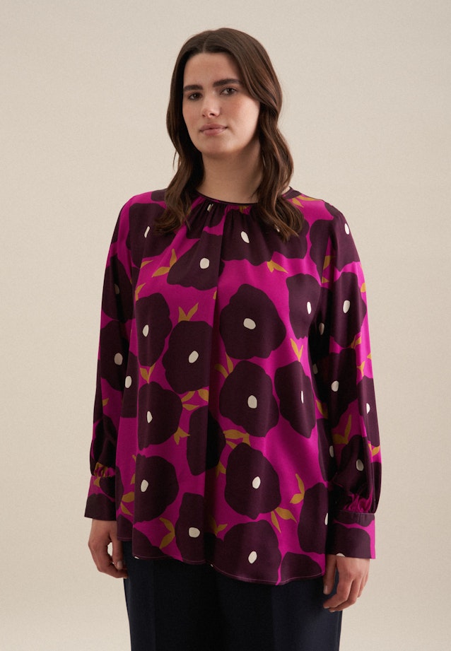 Grande taille Crew Neck Shirt Blouse in Purple |  Seidensticker Onlineshop