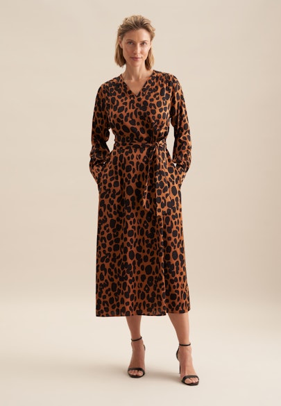 Maxi Kleid Druck in Braun |  Seidensticker Onlineshop