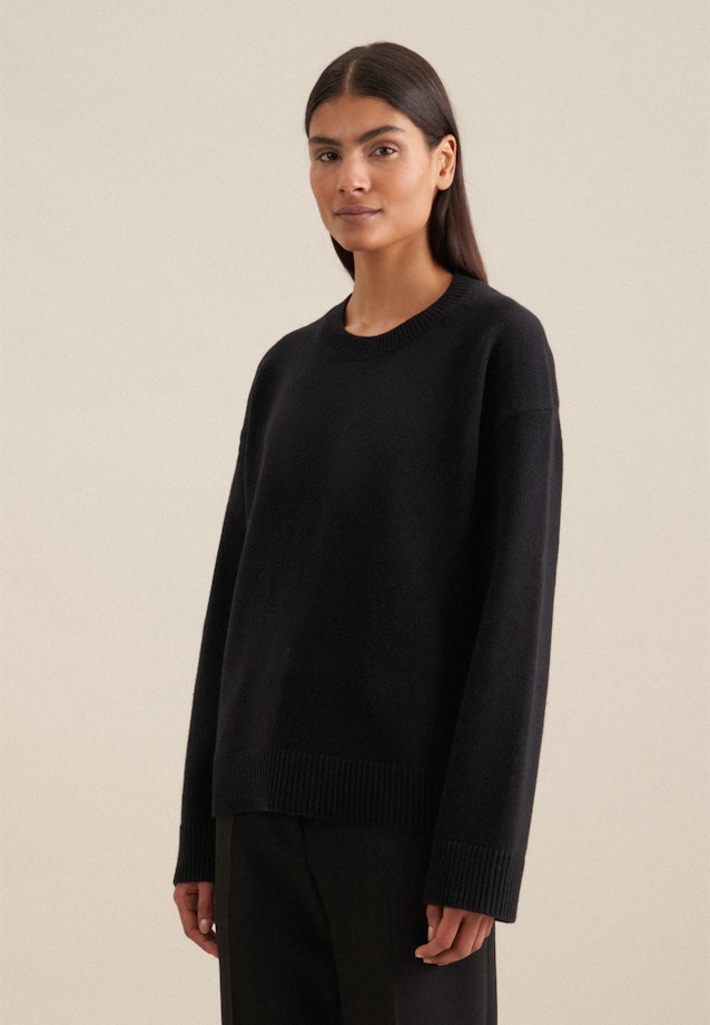 Rundhals Pullover Oversized in Schwarz |  Seidensticker Onlineshop