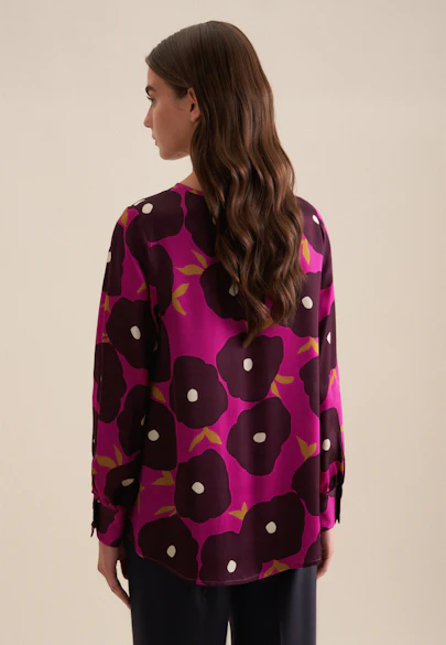 Shirtbluse Druck in Lila |  Seidensticker Onlineshop