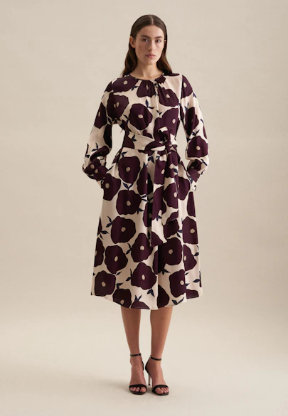 Kleid Druck in Ecru |  Seidensticker Onlineshop