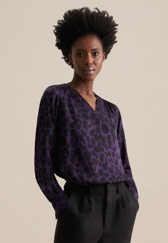 Long sleeve Satin Shirt in Purple |  Seidensticker Onlineshop