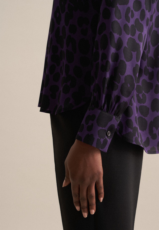 lange Arm Satin Shirt in Paars |  Seidensticker Onlineshop