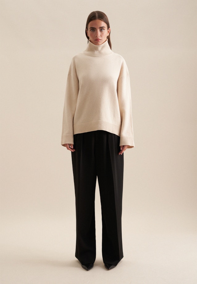 Polo neck Pullover in Ecru |  Seidensticker Onlineshop