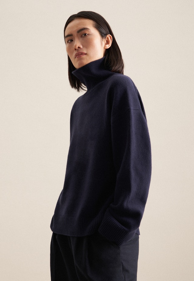 Rollkragen Pullover Oversized in Dunkelblau |  Seidensticker Onlineshop