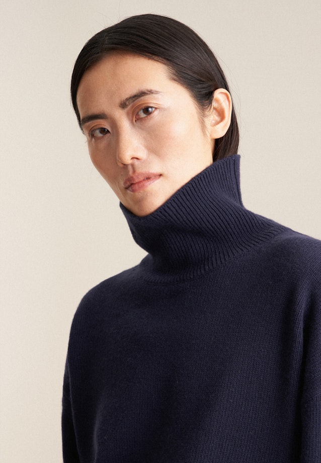 Polo neck Pullover in Dark Blue |  Seidensticker Onlineshop