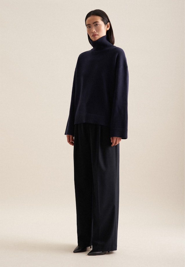 Polo neck Pullover in Dark Blue |  Seidensticker Onlineshop